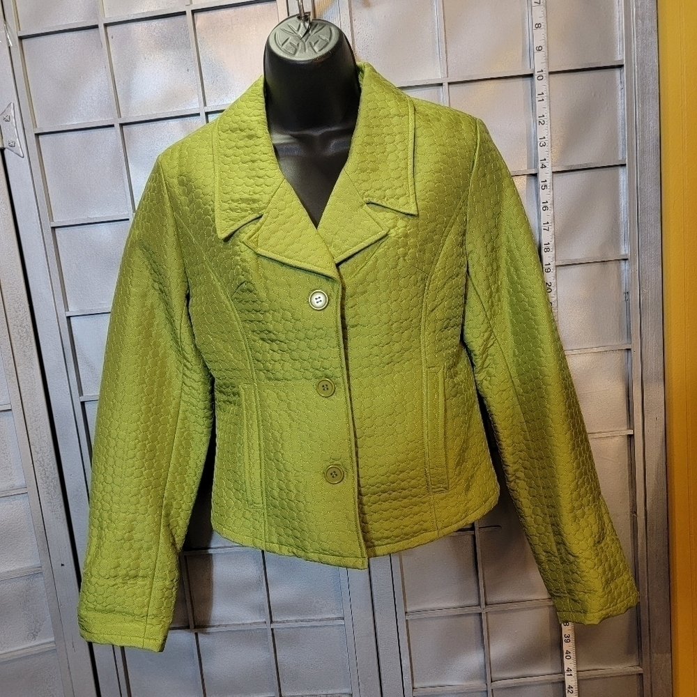 Silkland 100% silk size small green Jacket or nice top.